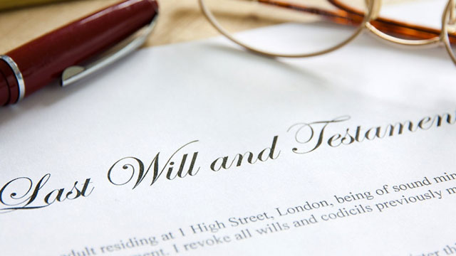 Paper that is titled Last Will and Testament